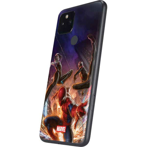 Marvel Spiderman Group Wall Google Pixel 5a Skin